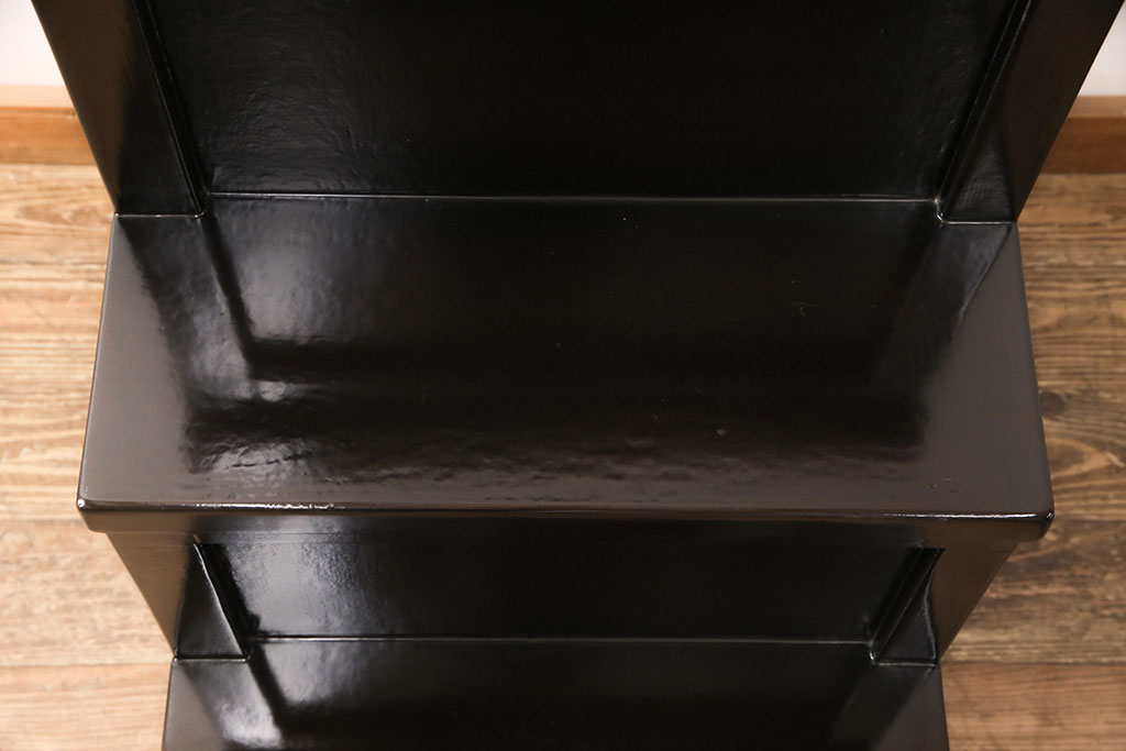 中古　高級品　　民芸城山　モダンデザインが目を惹く一閑張り階段箪笥(一貫張り、小物収納)(R-052535)