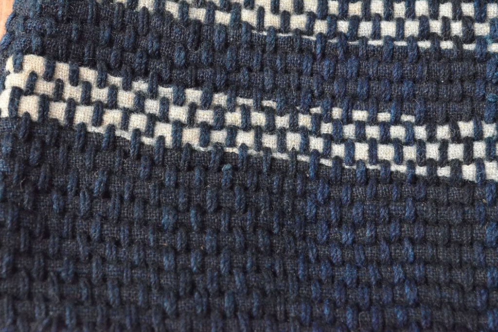 アンティーク　明治〜大正　古い　刺子頭巾2点(刺し子、藍染)(R-052685)