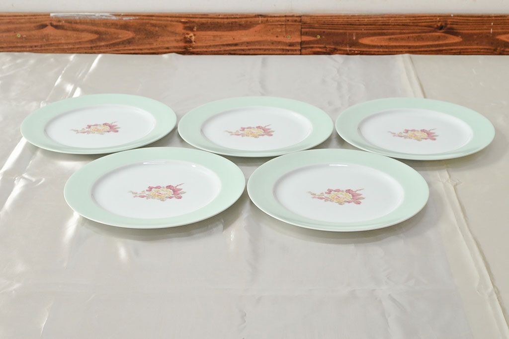戦前　オールドノリタケ　Noritake　プレート5枚(お皿、ヤジロベー印、洋食器)(R-052700)