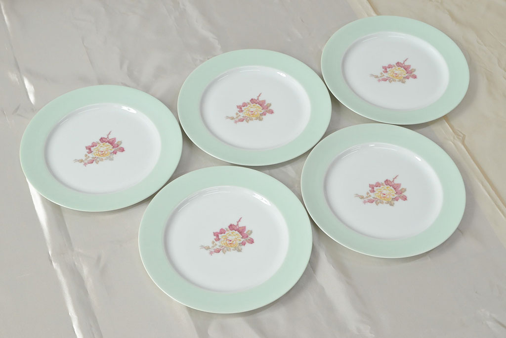 戦前　オールドノリタケ　Noritake　プレート5枚(お皿、ヤジロベー印、洋食器)(R-052700)