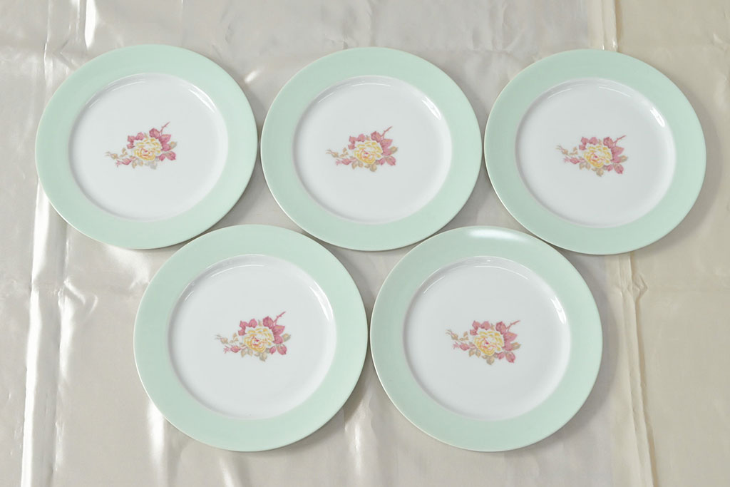 戦前　オールドノリタケ　Noritake　プレート5枚(お皿、ヤジロベー印、洋食器)(R-052700)