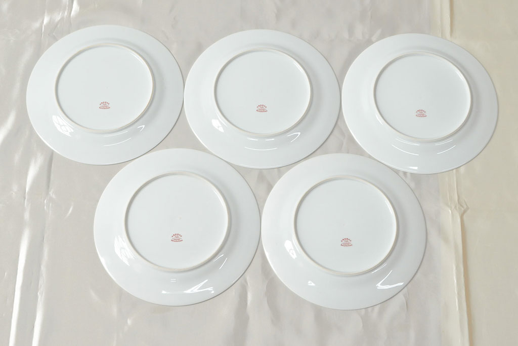 戦前　オールドノリタケ　Noritake　プレート5枚(お皿、ヤジロベー印、洋食器)(R-052700)