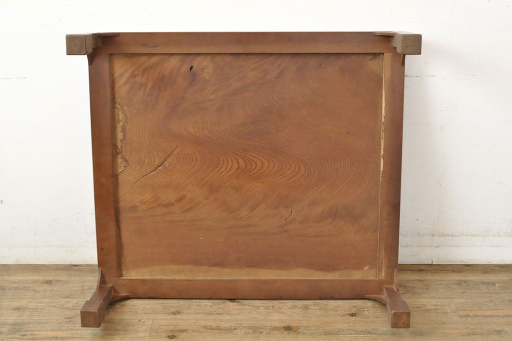 和製アンティーク　総ケヤキ材　天板一枚板　木の風合いが味わい深い座卓(ローテーブル、センターテーブル)(R-052715)