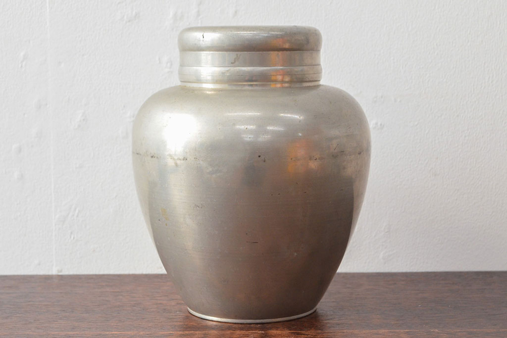 古い　錫仙製　純錫茶壷　1.86kg(茶道具)(R-052739)