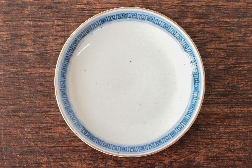 明治期　伊万里焼　色絵染付　蓋茶碗3客(和食器)(R-052758)