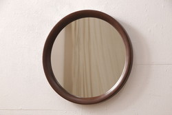 和製ビンテージ　秋田木工　シンプルで使い勝手抜群のミラー(鏡、ヴィンテージ)(R-052768)