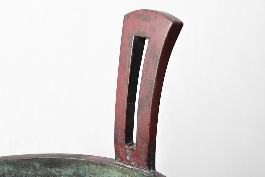 明治期　金鐘堂　紫銅鼎形　香炉(三足、唐獅子)(R-052794)