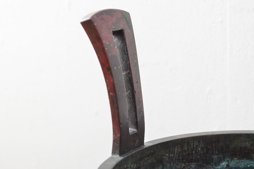 明治期　金鐘堂　紫銅鼎形　香炉(三足、唐獅子)(R-052794)