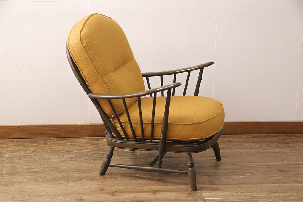 中古　極美品　ERCOL(アーコール)　カントリーやナチュラルスタイルに取り入れたい1人掛けソファ(一人掛けソファ、アームチェア)(R-052805)