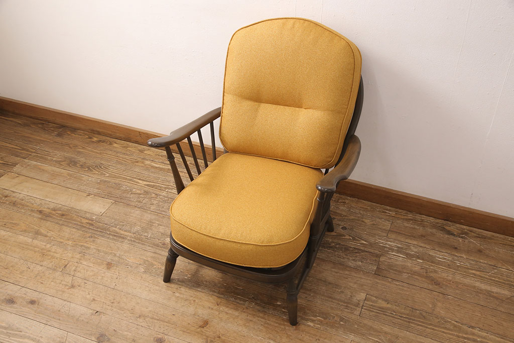 中古　極美品　ERCOL(アーコール)　カントリーやナチュラルスタイルに取り入れたい1人掛けソファ(一人掛けソファ、アームチェア)(R-052805)