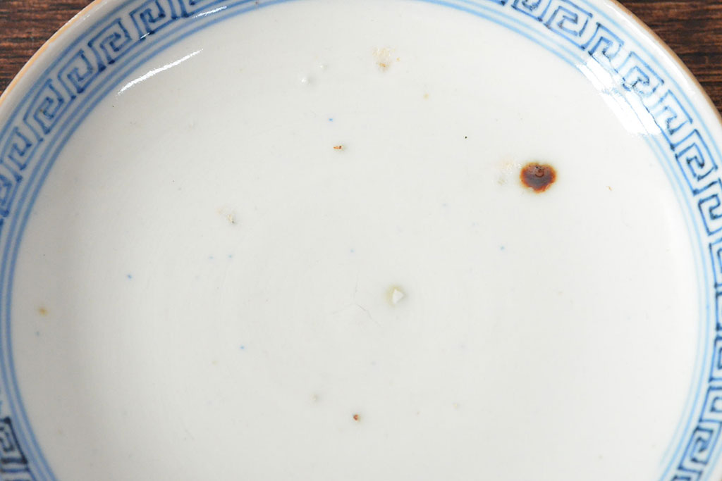 幕末〜明治　色絵染付　蓋茶碗3客(和食器)(R-052808)