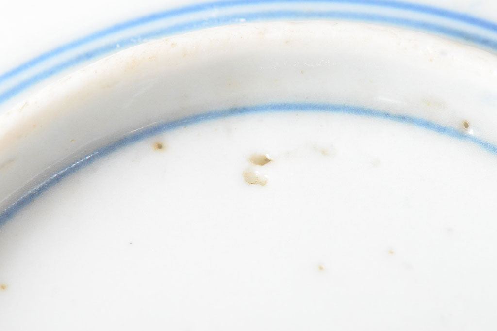 明治〜大正　伊万里焼　草花文染付　四寸皿6枚セット(和食器、小皿)(R-052858)