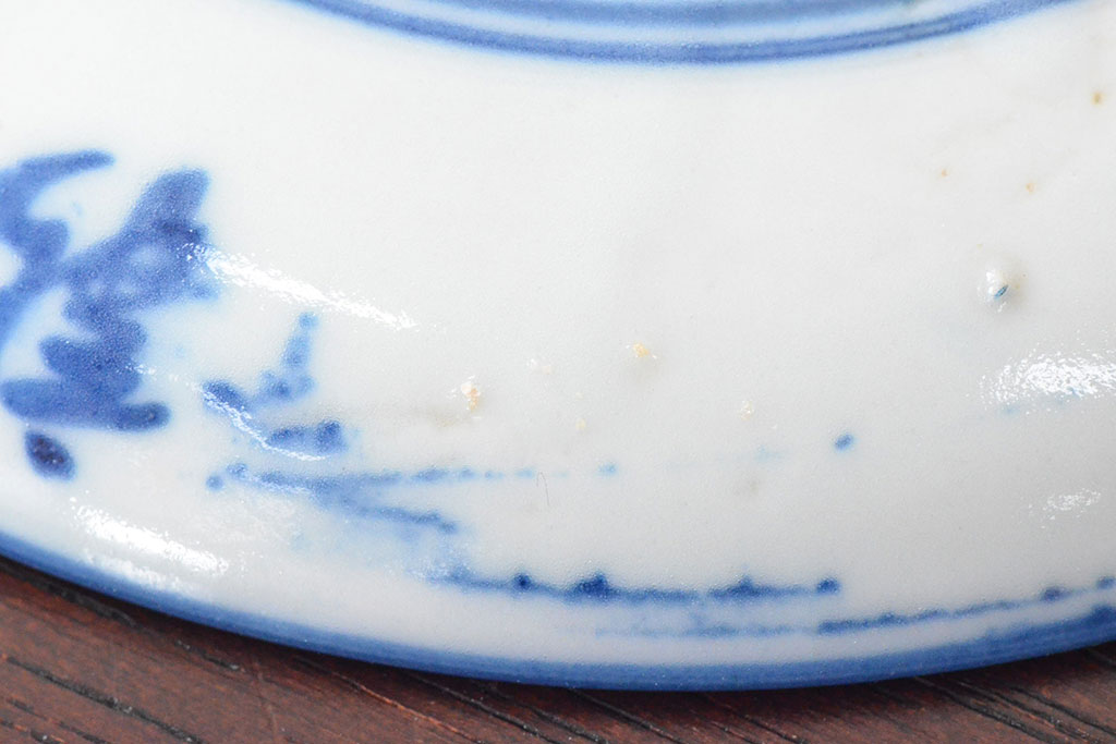 明治〜大正　伊万里焼　草花文染付　四寸皿6枚セット(和食器、小皿)(R-052858)