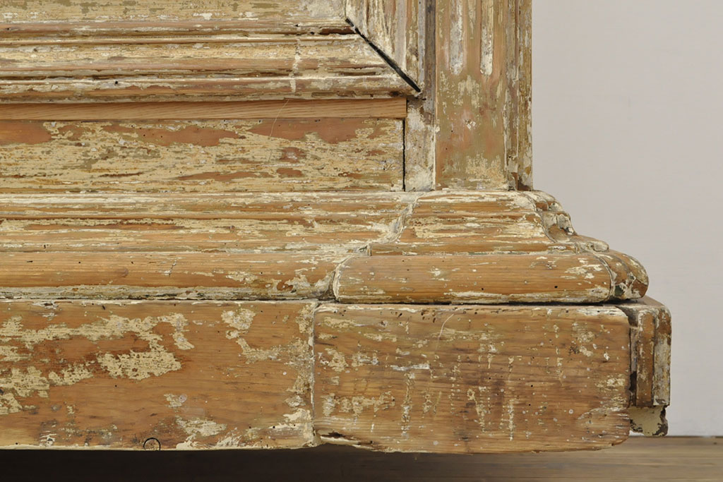 フランスアンティーク　大理石天板　歴史を感じさせるデザインと雰囲気が味わい深いシャビーなカウンターテーブル(コンソールテーブル、収納棚、サイドボード)(R-052960)