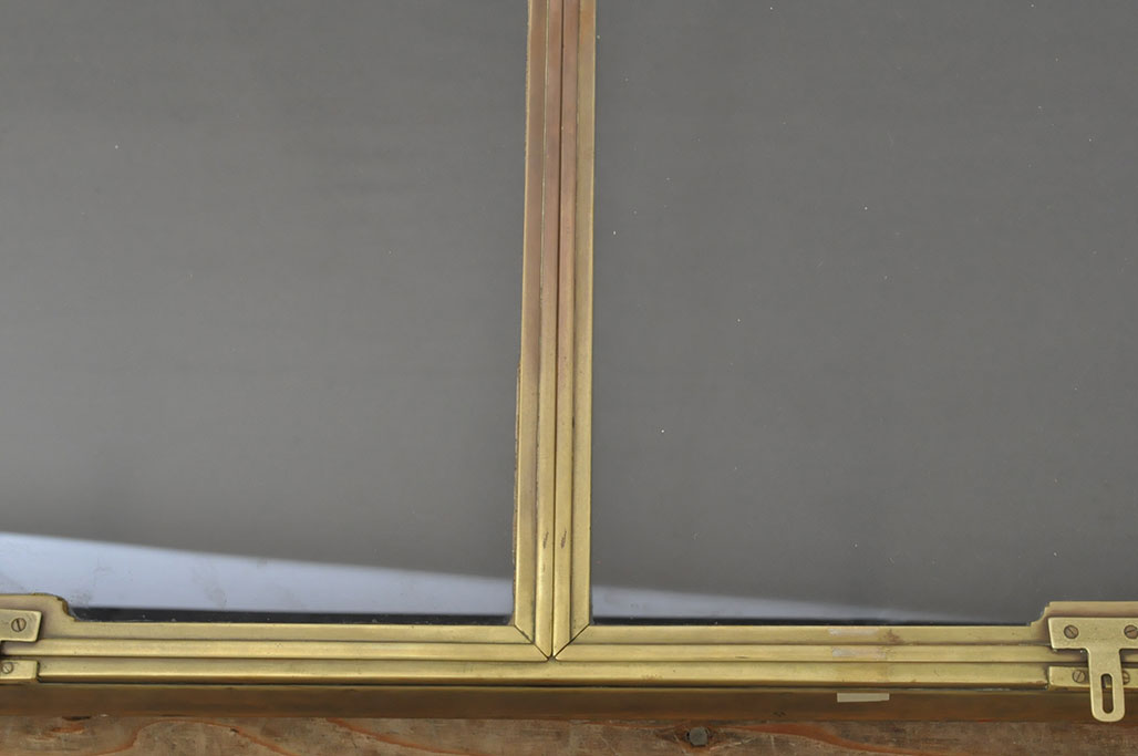 フランスアンティーク　真鍮枠　ジュエリーケースとしてもおすすめな卓上ガラスケース(ショーケース、店舗什器)(R-052978)