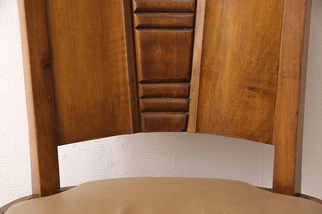 イギリスアンティーク　バーチ材　シンプルなデザインが目を引くドレッサー+チェアセット(鏡台、ミラー、椅子)(R-053069)