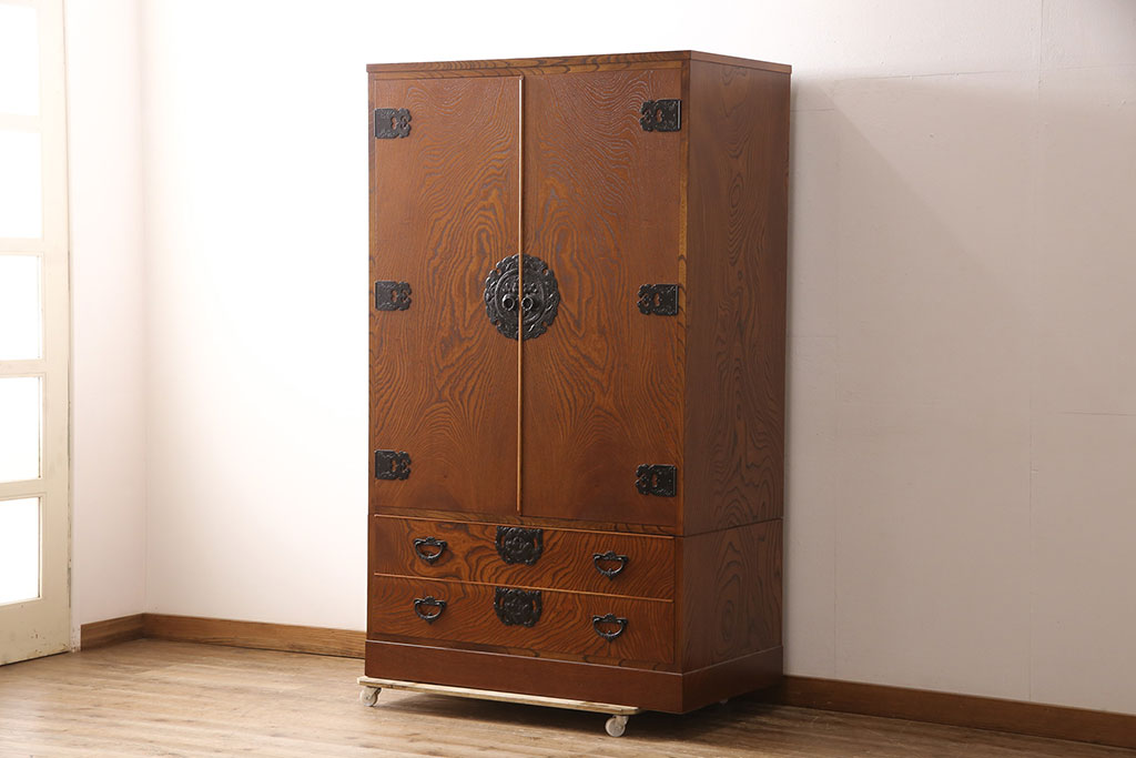 中古　美品　岩谷堂箪笥　上質な和の趣溢れるワードローブ(衣装タンス、洋服タンス、引き出し)(R-053344)