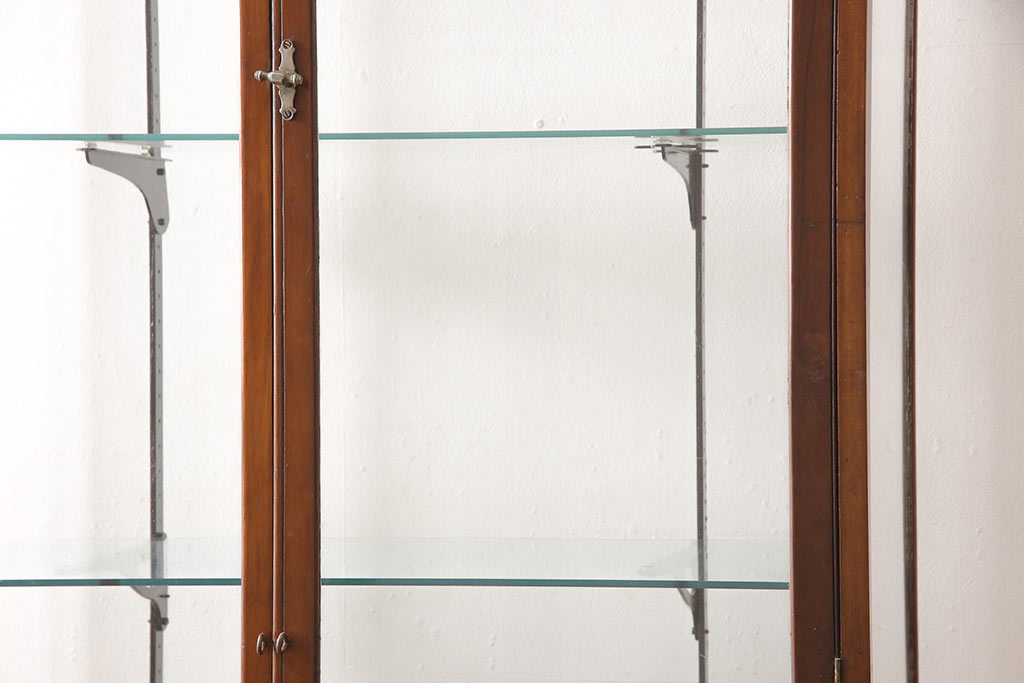 イギリスアンティーク　品のある佇まいが美しい縦型ガラスケース(ショーケース、店舗什器)(R-053388)