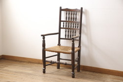 アンティーク家具　昭和初期　シャビーな風合いのペイントスツール(木製チェア、丸椅子)(R-046228)