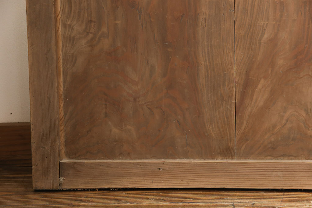 和製アンティーク　長い歳月を経た風合いが趣溢れる格子帯戸4枚セット(板戸、引き戸、建具)(R-053515)