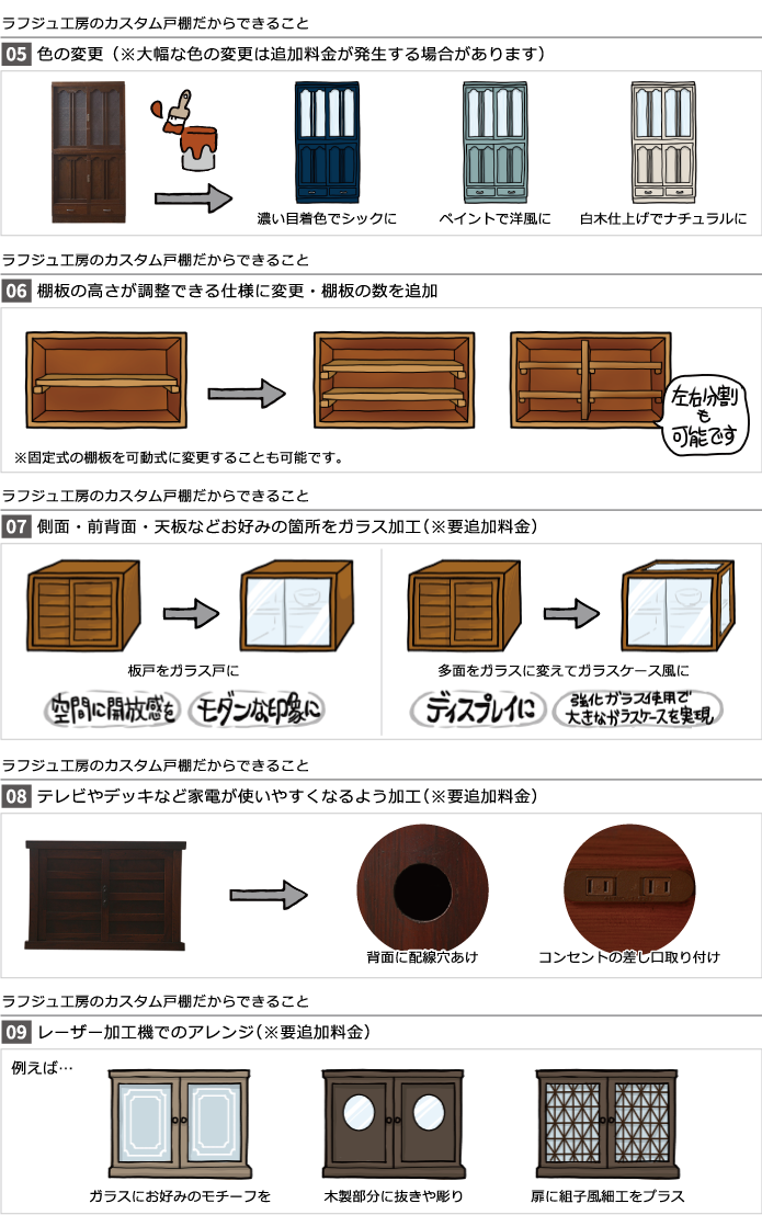 和製アンティーク タモ材 特徴的な杢目が味わい深い茶箪笥(茶棚